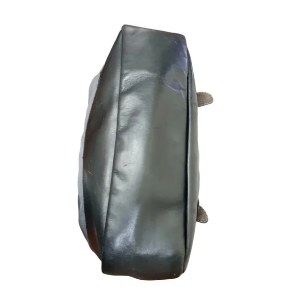 Vintage LL Bean Blue Leather Canvas Fishing Messenger Buckle Bag Leather Tag - Picture 7 of 16